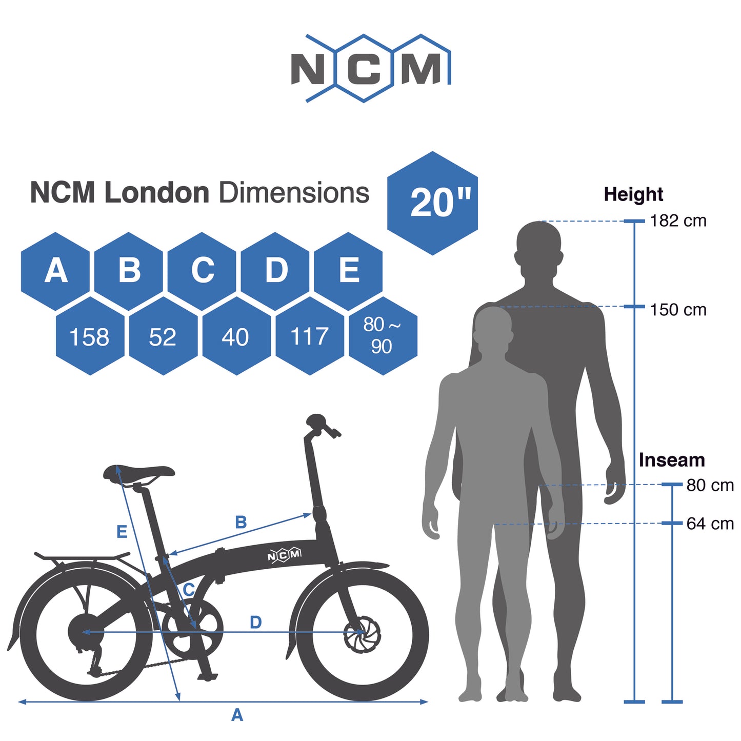NCM London + 20" Folding e-Bike